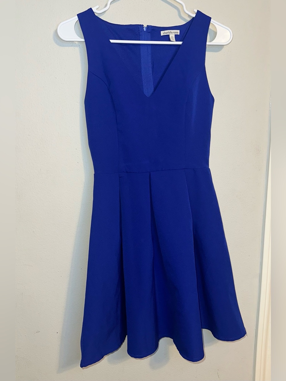 Charlotte Russe Blue V‑Neck Fit & Flare Dress